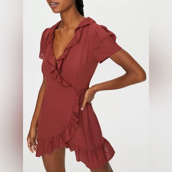 Aritzia Sunday best ruffle wrap dress - Picture 2 of 5